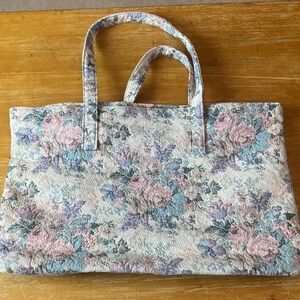 Victoria's Secret Vintage Tapestry Floral Large Shoulder Tote Bag 13x20”